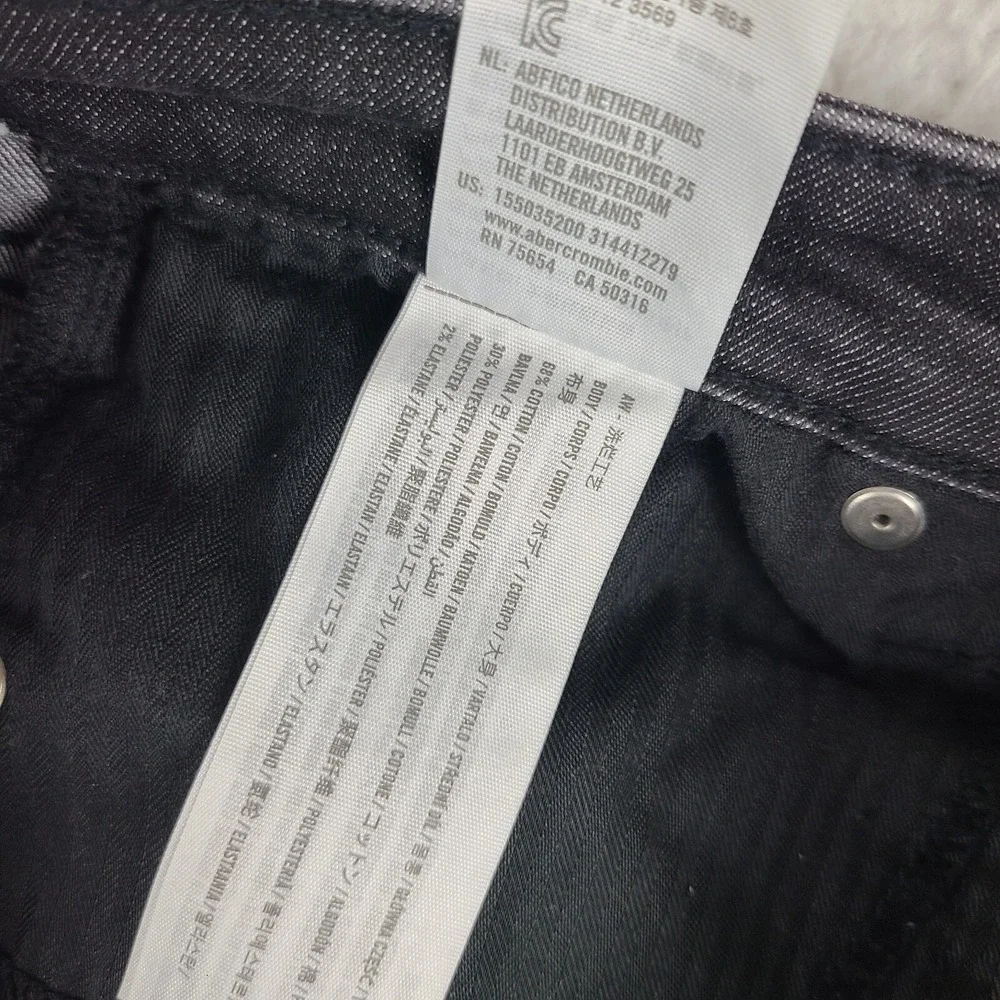 Abercrombie Fitch Jeans Womens 28/6 Dark Gray Wash High‎ Rise Super Skinny Fray